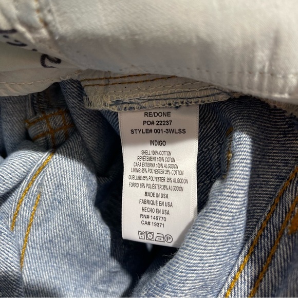 RE/DONE Crop Low Slung Jeans Reconstructed Levi’s - Picture 8 of 16